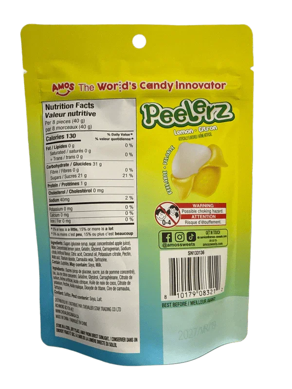 Peelerz Lemon Gummy Candy 170G - U.S Edition