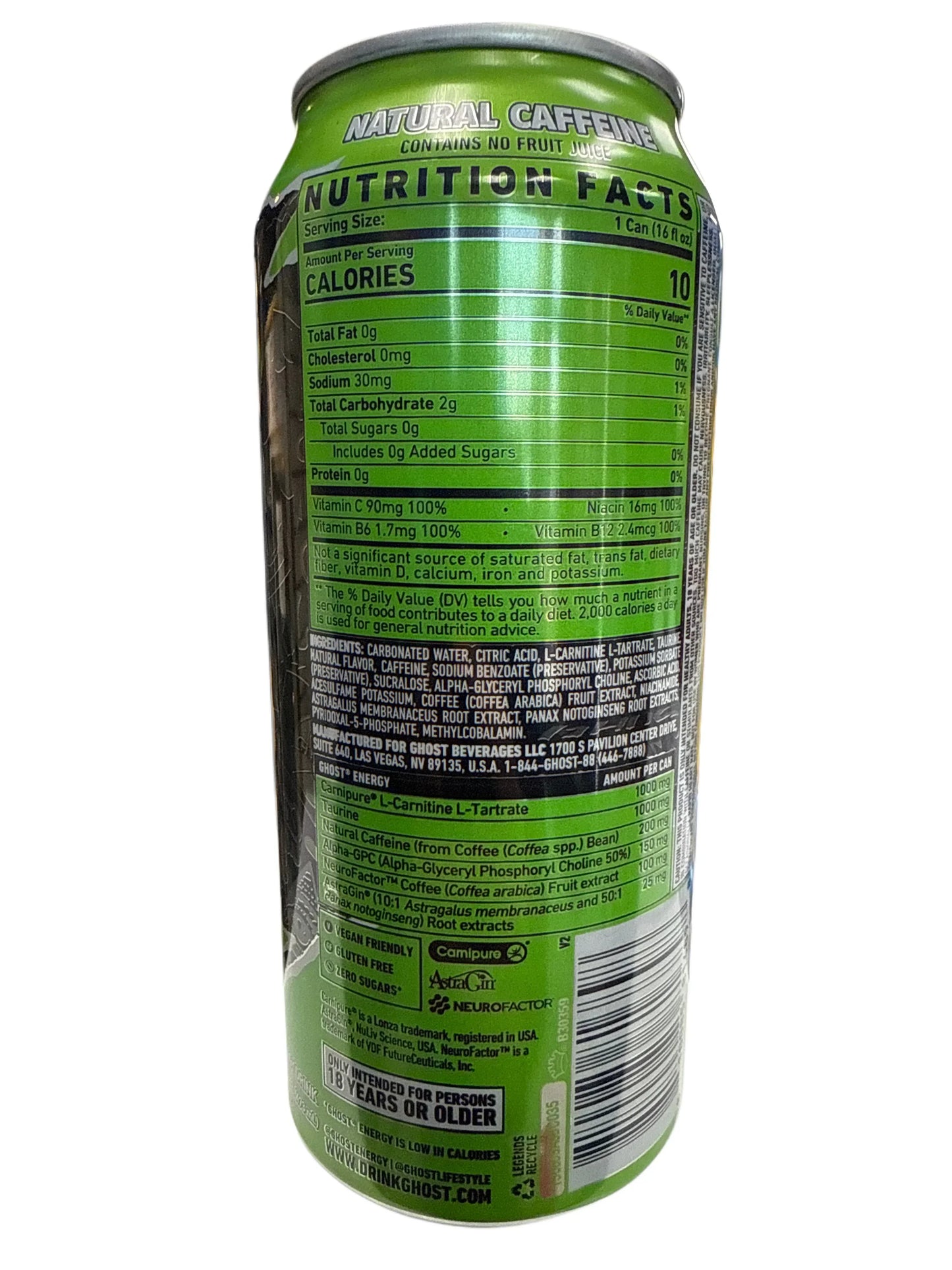Ghost Energy Zero Sugar Electric Limeade Flavour 473ML - U.S Edition