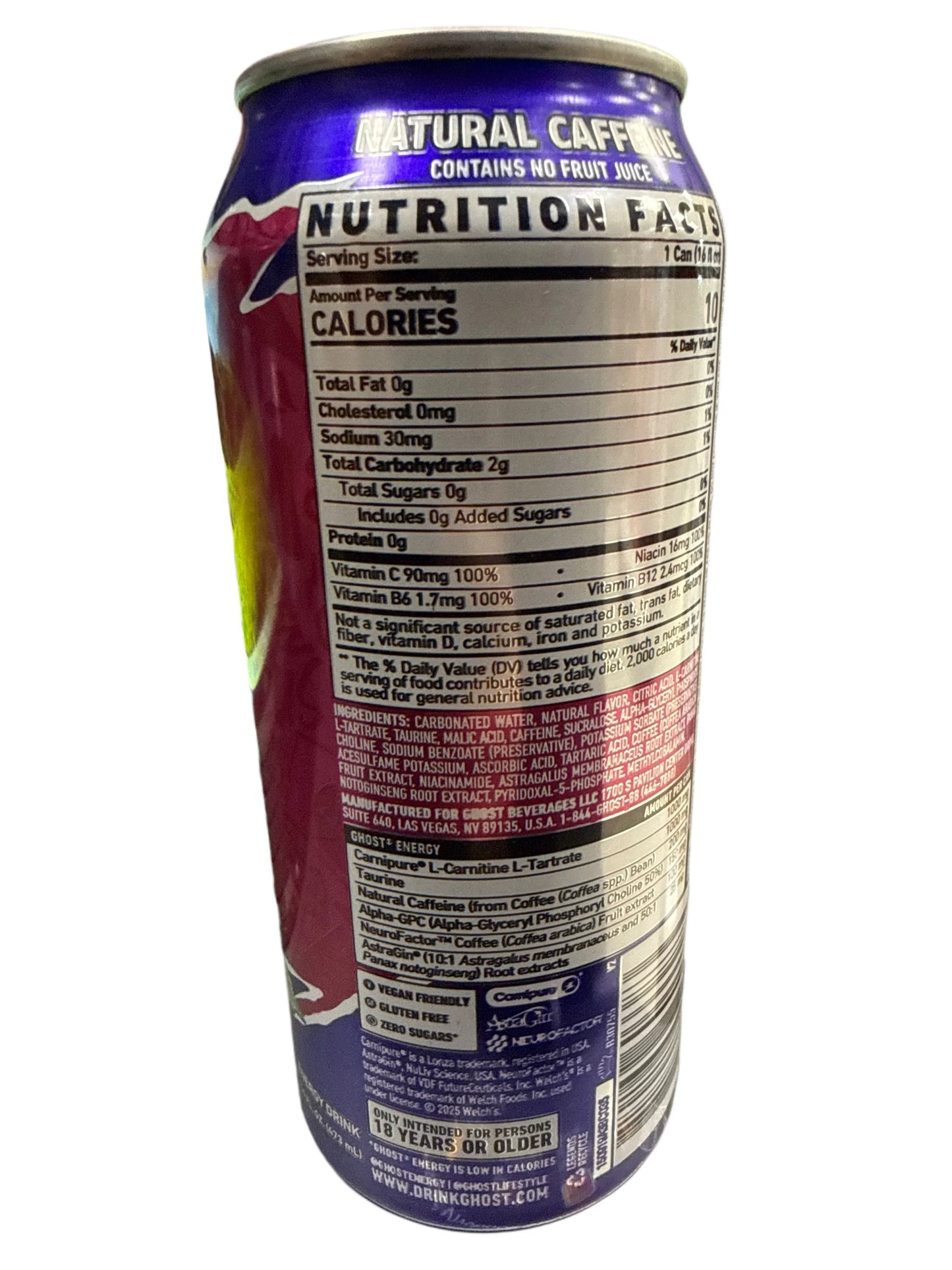 Ghost Zero Sugar Welch's Grape-Cran Energy Drink 473ML - International Edition