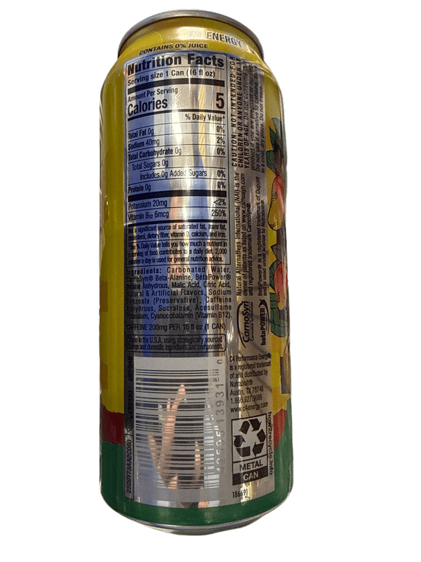 C4 Zero Sugar Mango Fuego Energy Drink 473ML - U.S Edition
