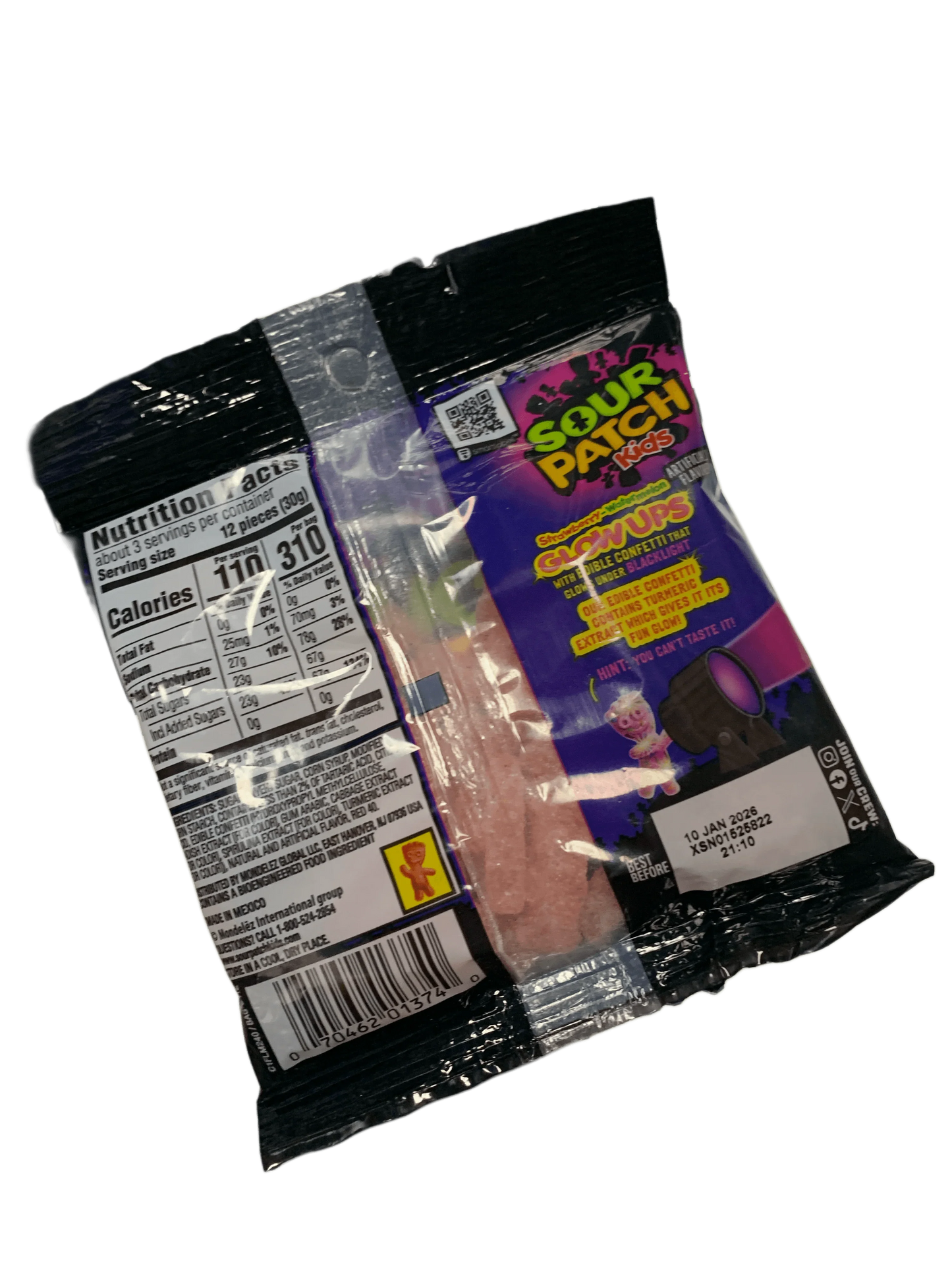 Sour Patch Kids Glow-Ups Strawberry Watermelon Candy 87G - Mexican Edition