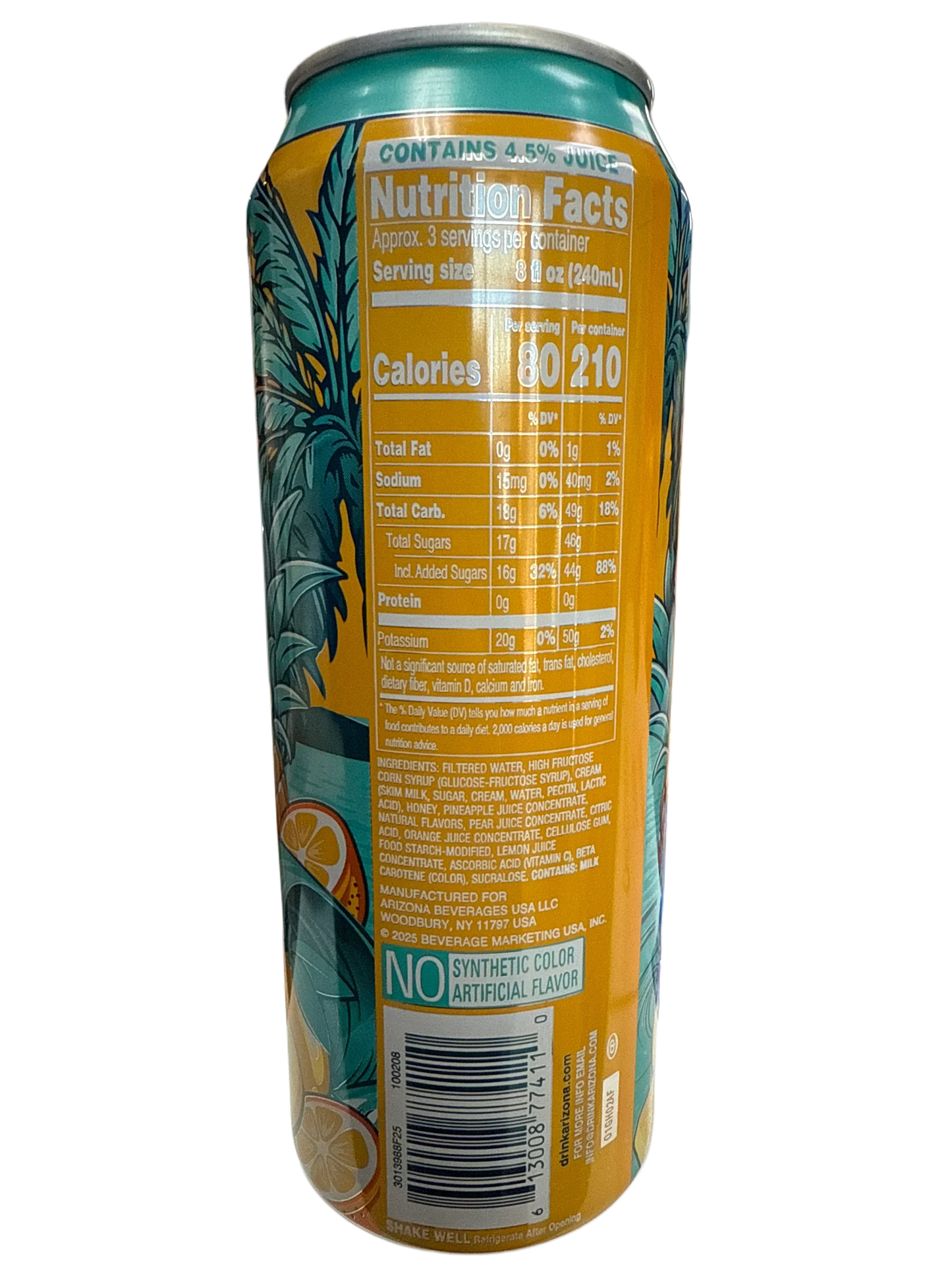 Arizona Whipped Pineapple Orange Flavour 650ML - U.S Edition