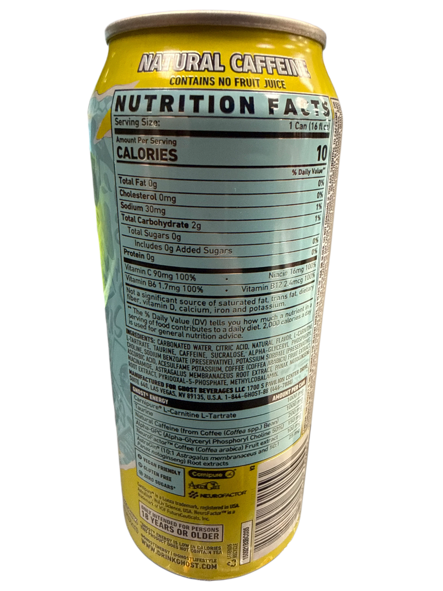 Ghost Zero Sugar Iced Tea Lemonade Energy Drink 473ML - International Edition