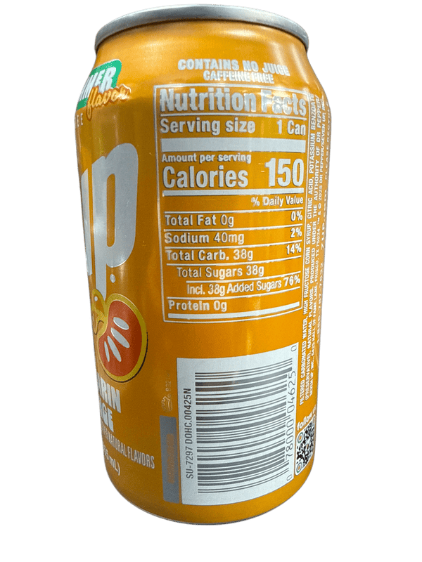 7UP Limited Edition Mandarin Orange Can 355ML - U.S Edition