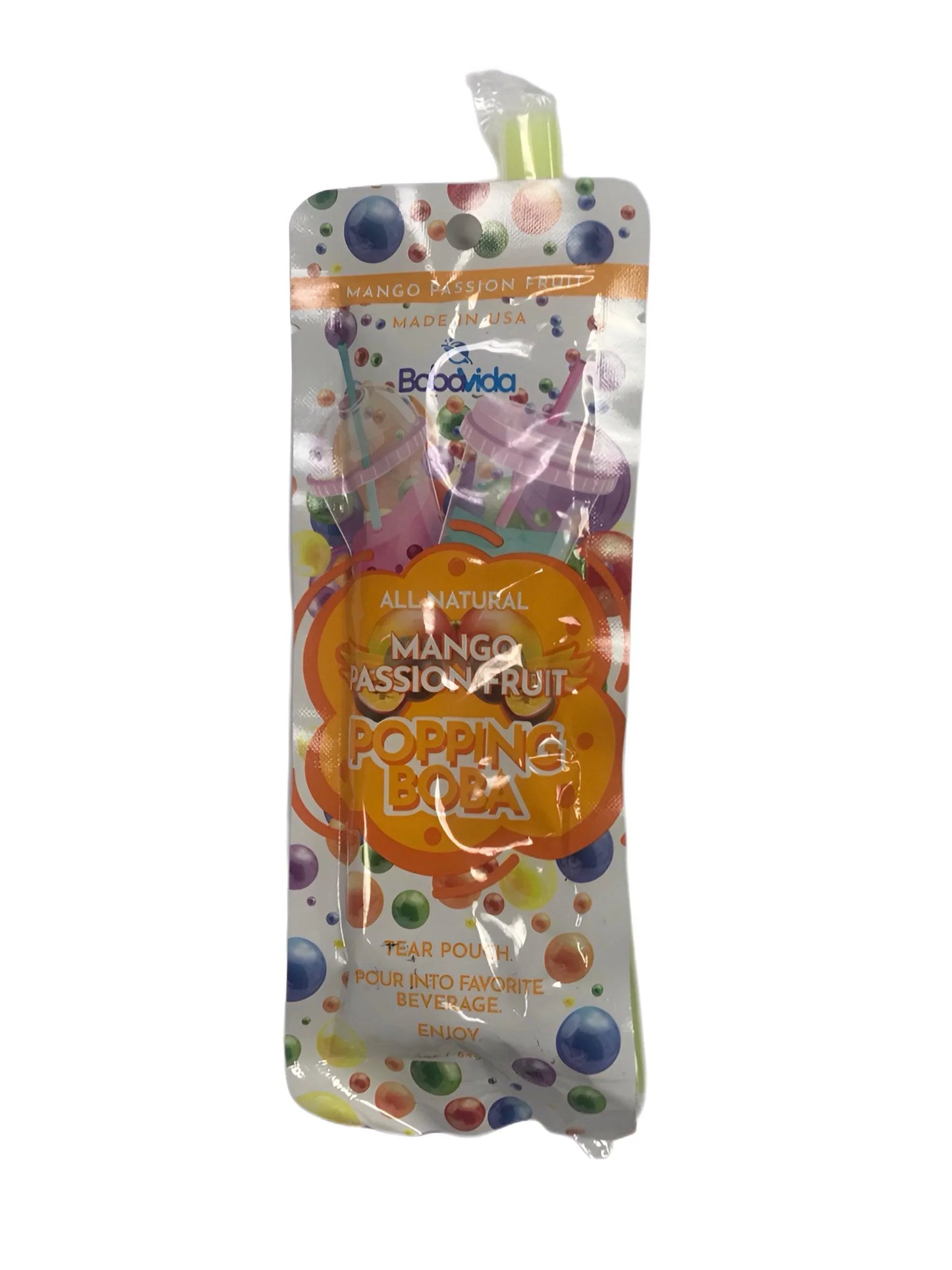 BobaVida Mango Passion Fruit Popping Boba Pouch (84g) - Extreme Snacks