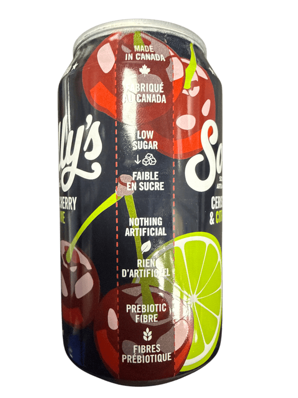 Solly's Black Cherry And Lime Craft Soda 355ML - Canadian Edition