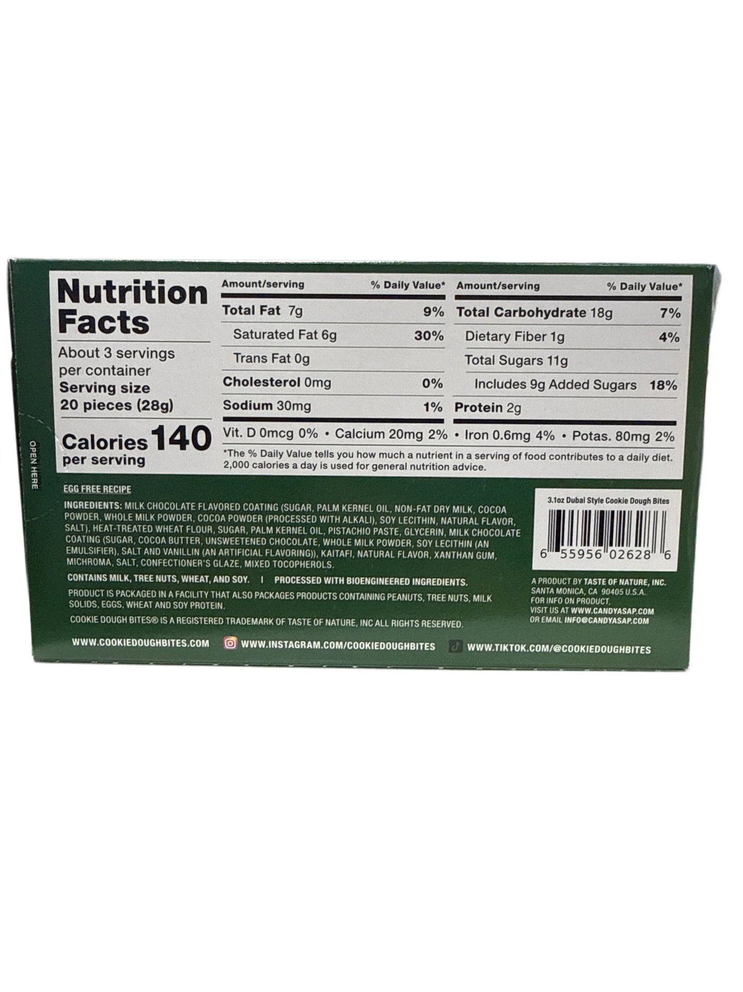 Dubai Cookie Dough Bites 88G - U.S Edition