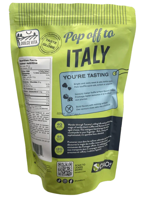 Eatable Truffle And Cheese Gourmet Popcorn 125G - Canadian Edition