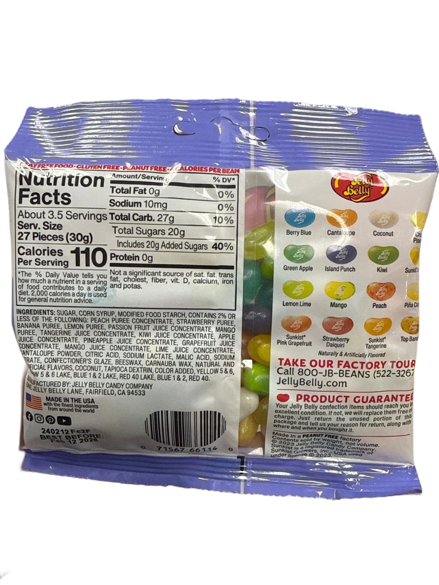 Jelly Belly Tropical Mix Jelly Beans 99G - U.S Edition