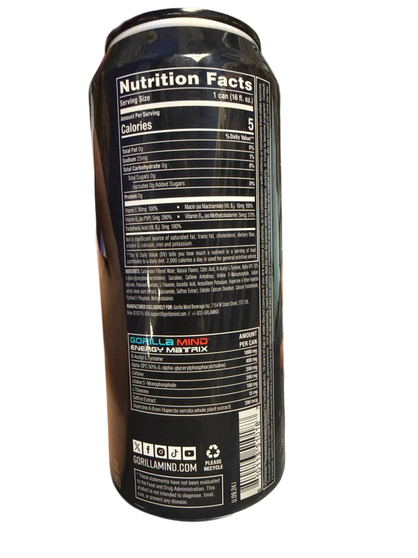 Gorilla Mind Black Cherry Vanilla Energy Drink 473ML - International Edition