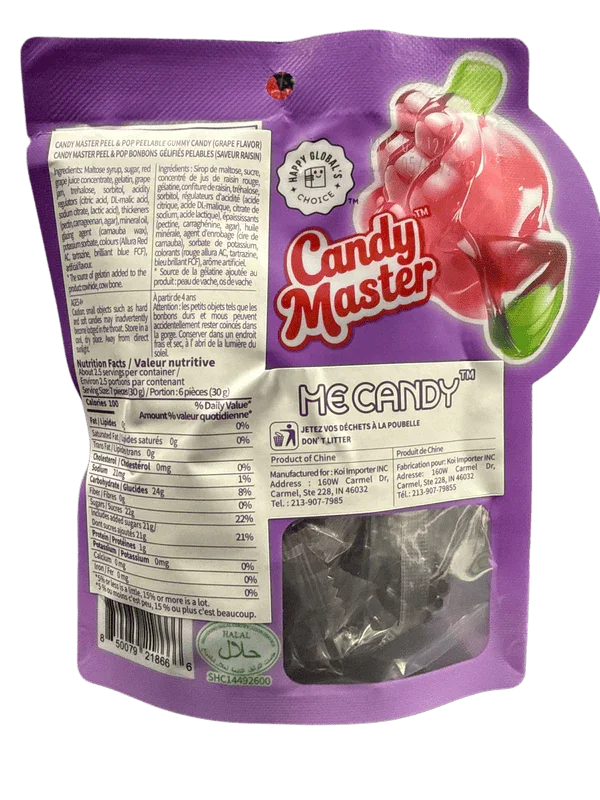 Peel & Pop Peelable Grape Gummies 75G - China Edition