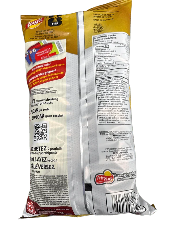 Lays Limited Edition David Beckham Cheese And Onion Potato Chips 220G - Canadian Edition