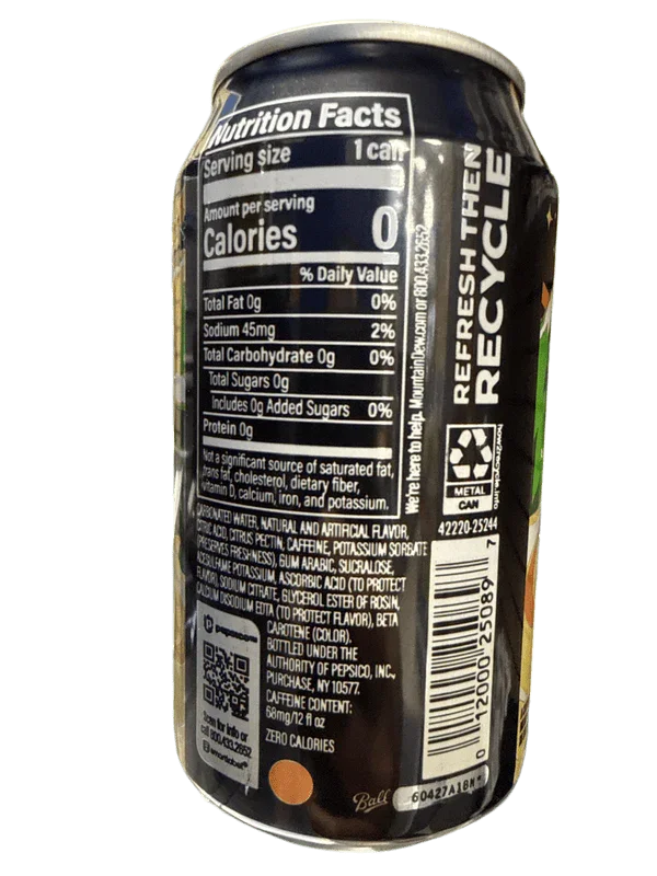 Mountain Dew Zero Sugar Dirty Cream Soda 355ML - U.S Edition