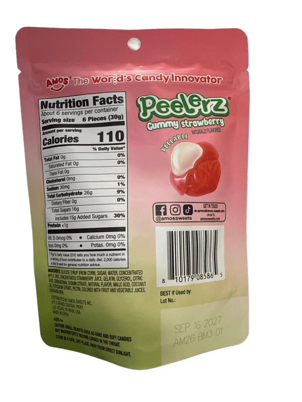 Peelerz Gummy Strawberry Peelable Candy 120G - U.S Edition