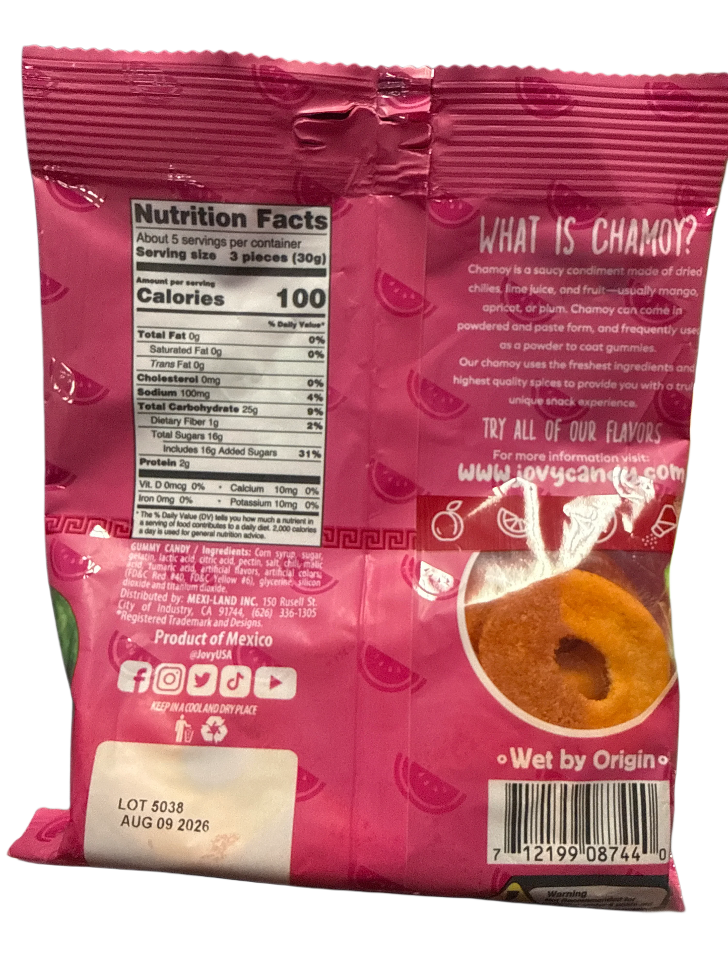 Jovy Chamoy Watermelon Rings 141G - Mexican Edition