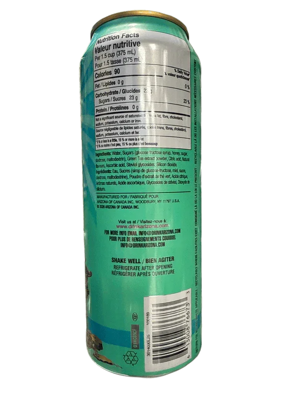 Arizona Green Tea With Ginseng 680ML - Canadian Edition
