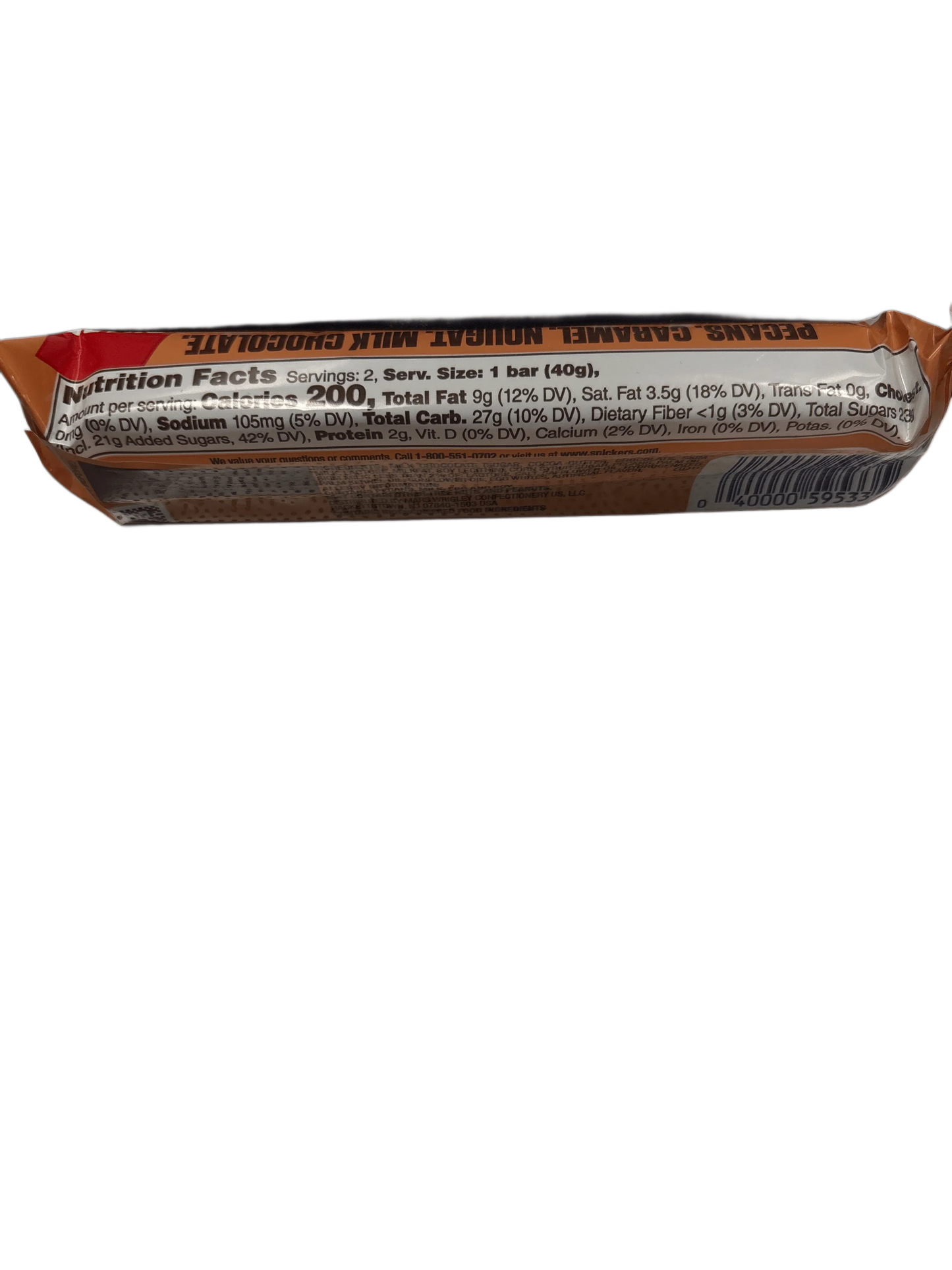 Snickers Pecan Share Size Chocolate Bar 2.82OZ - U.S Edition