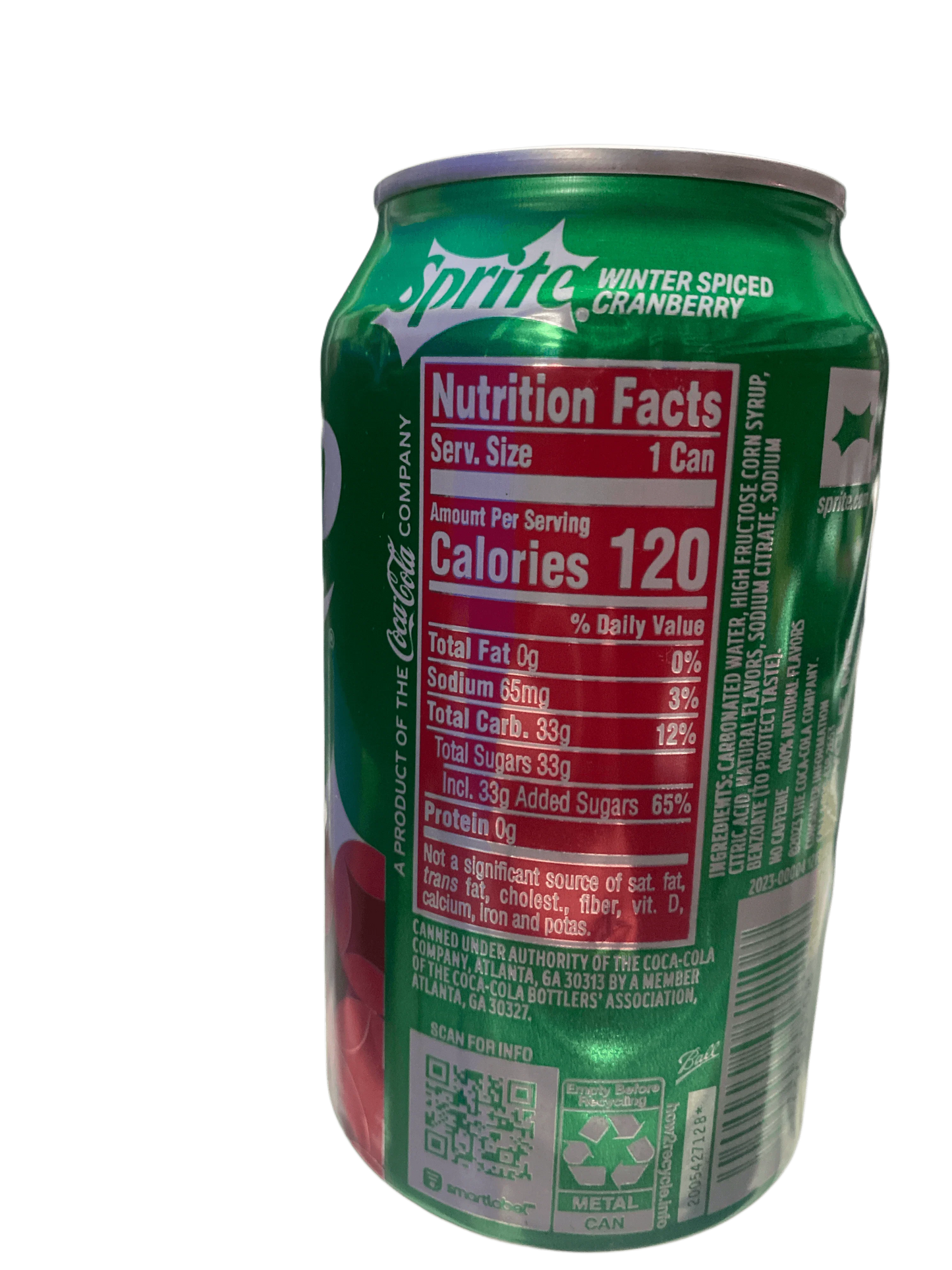 Limited Edition Sprite Winter Spiced Cranberry Can