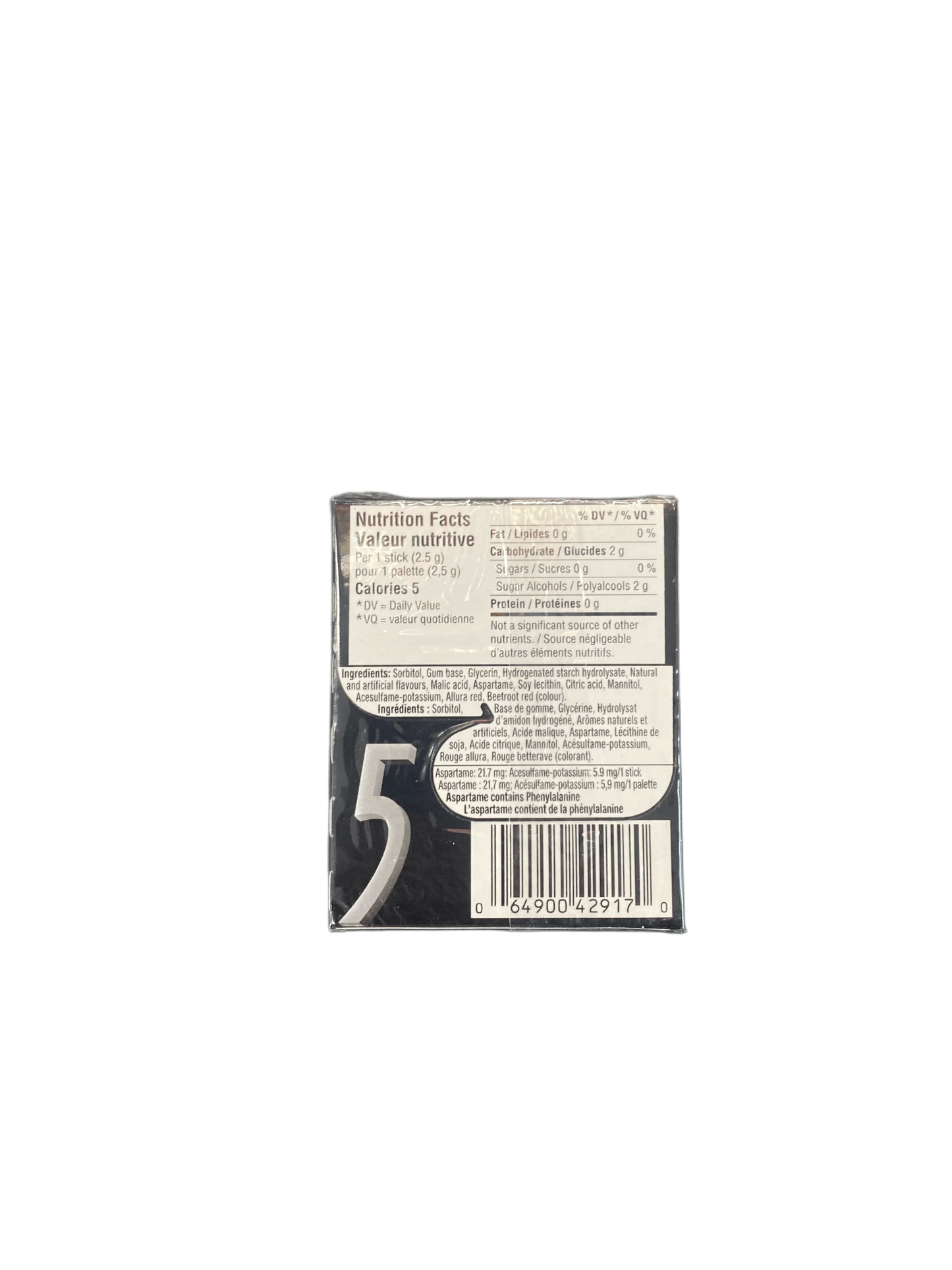 5 Gum Sour Strawberry 15 Pieces - Canadian Edition