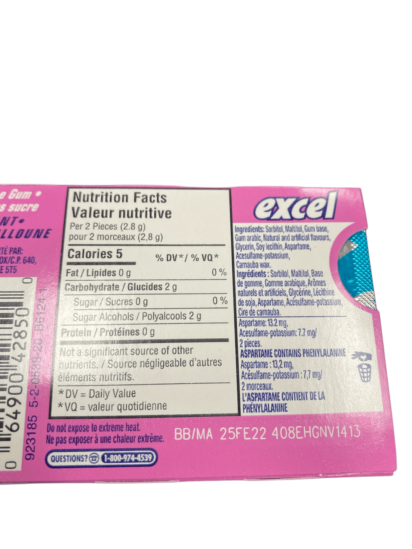 Excel Bubblemint Gum 12 Pieces - Canadian Edition