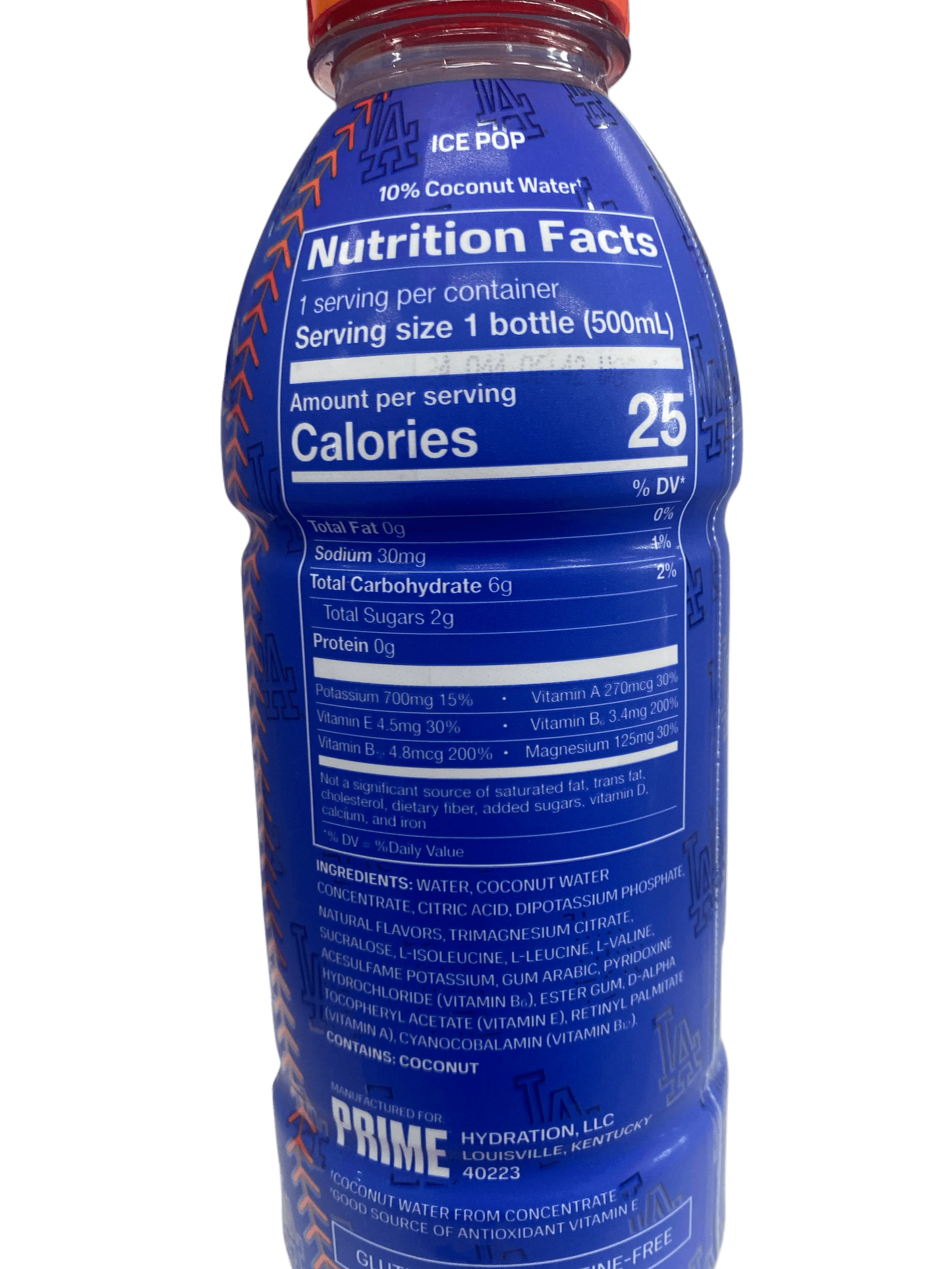 Prime Hydration Dodgers Blue Bottle 2024 Edition - U.S Edition - BB: 02/25