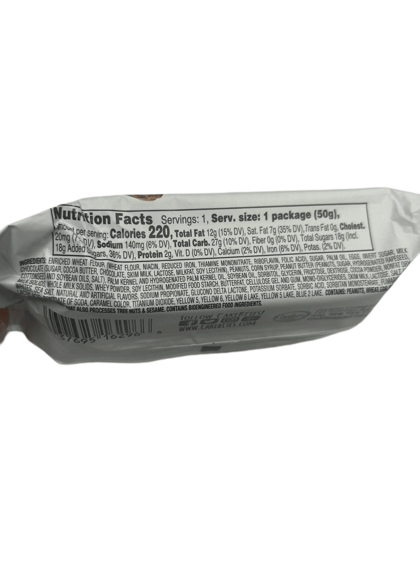 Snack packaging showing nutrition facts and ingredients list for exotic treat