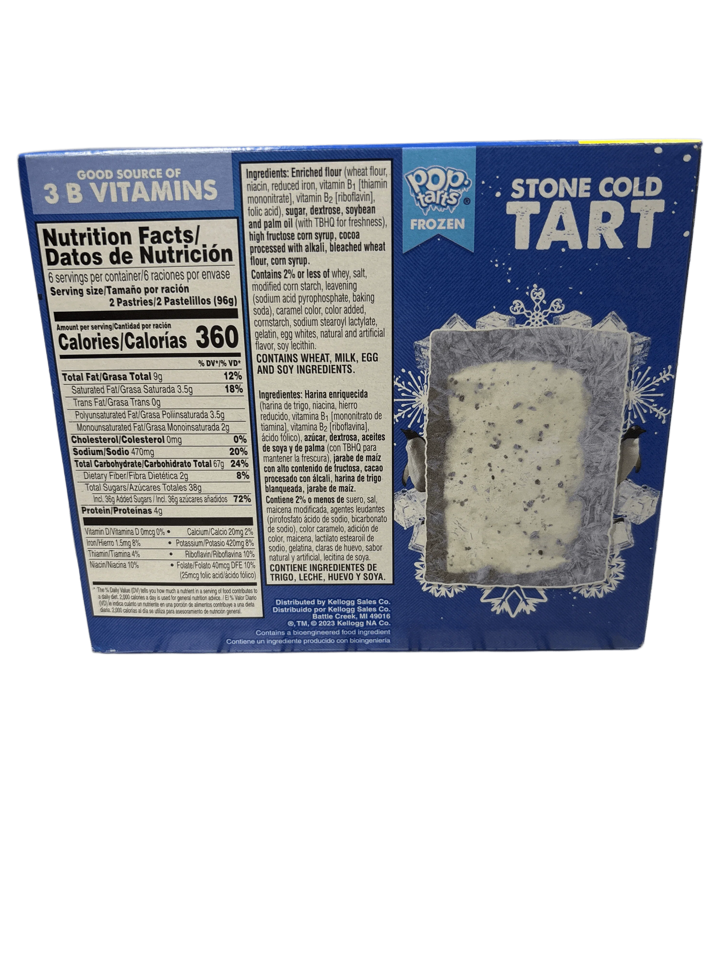 Pop-Tarts Stone Cold Tart snack box with nutrition facts and ingredient details