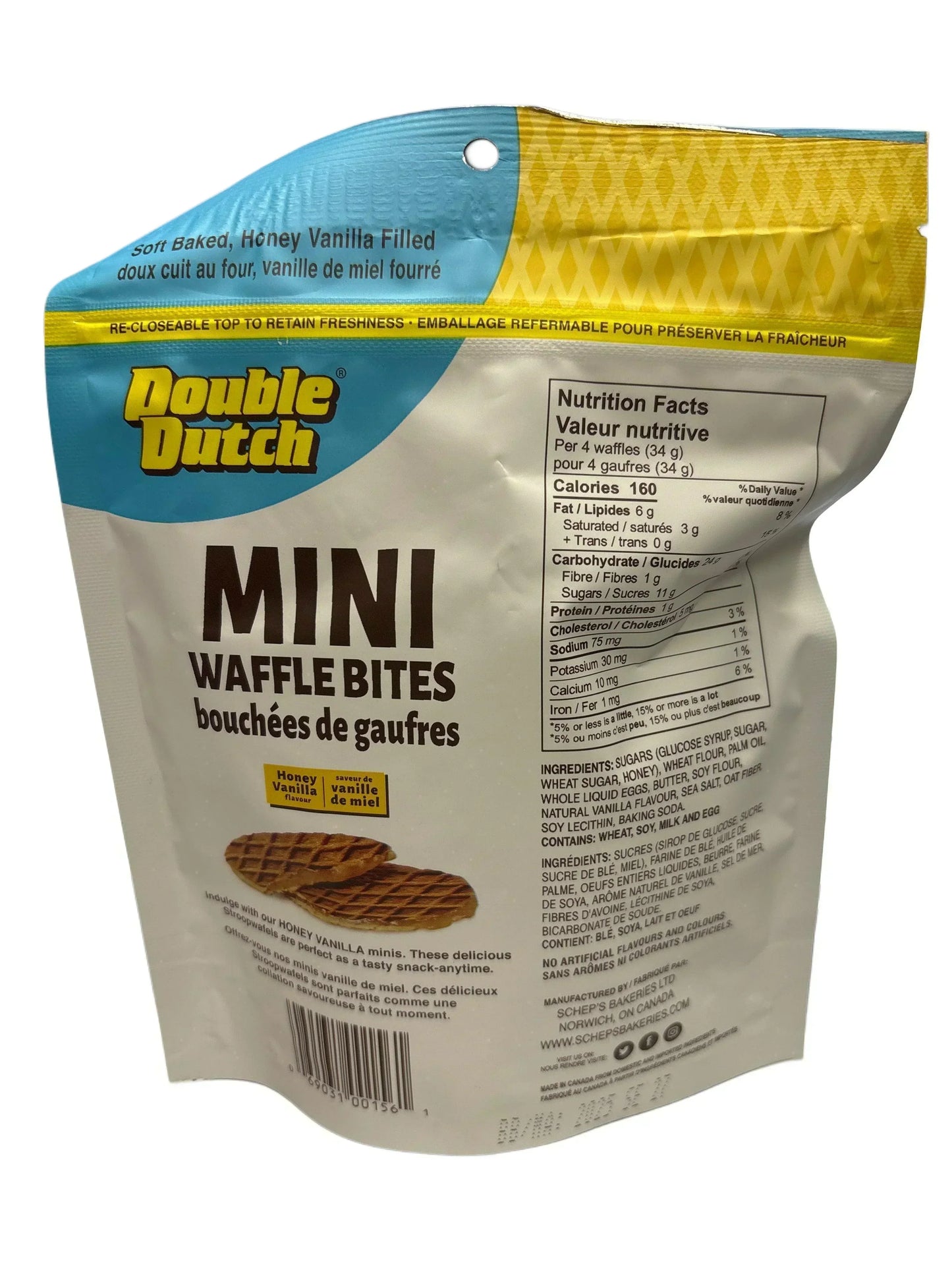 Double Dutch Mini Waffle Bites honey vanilla exotic snack in resealable bag