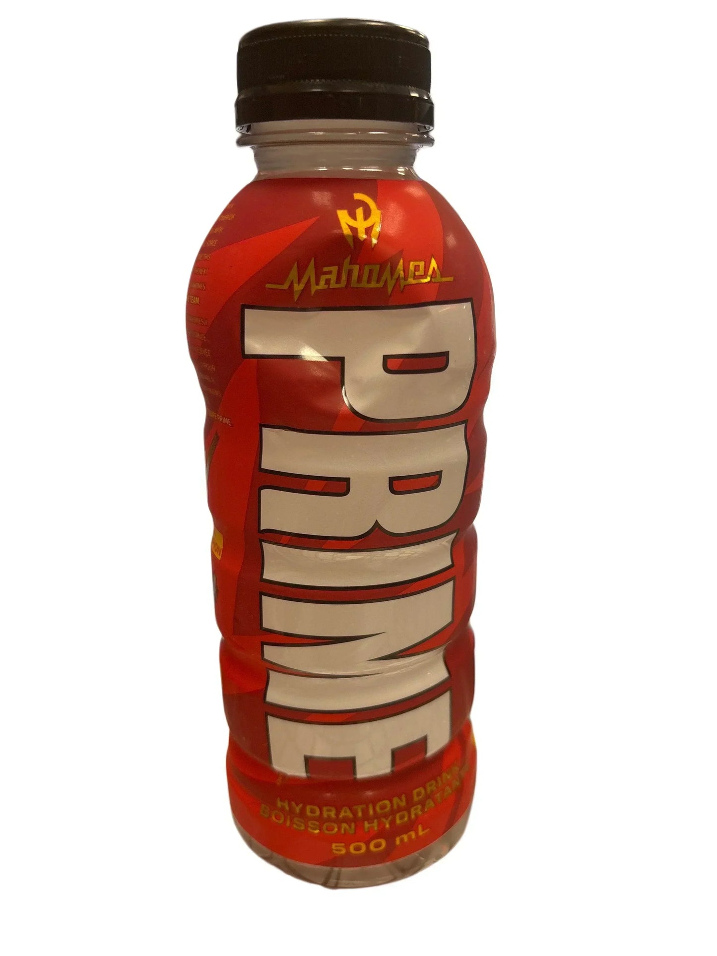 Red Prime hydration drink bottle 500ml, imported exotic beverage with black cap