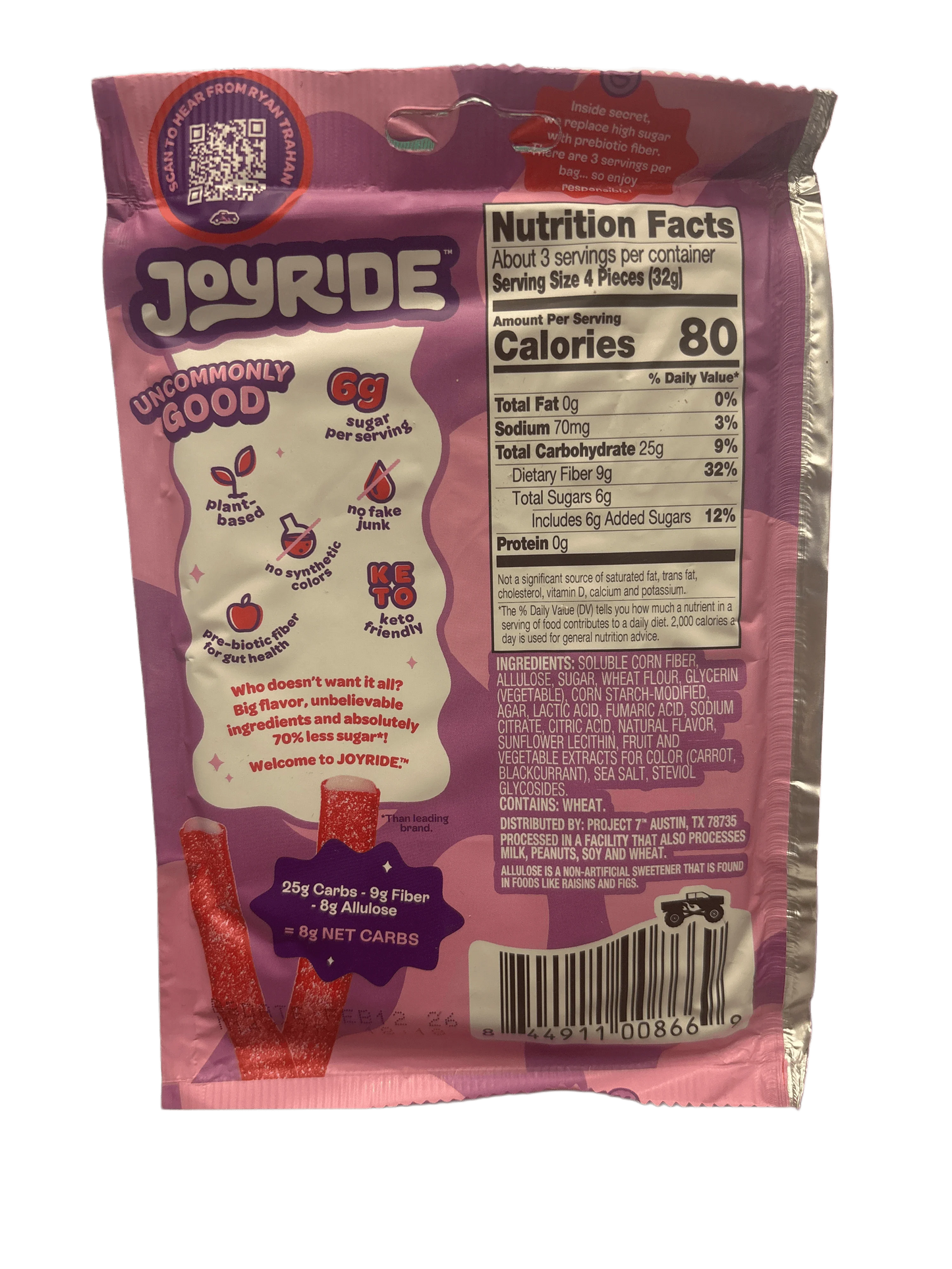 JOYRIDE Uncommon Candy Sour Strawberry Ropes 3.5OZ - U.S Edition