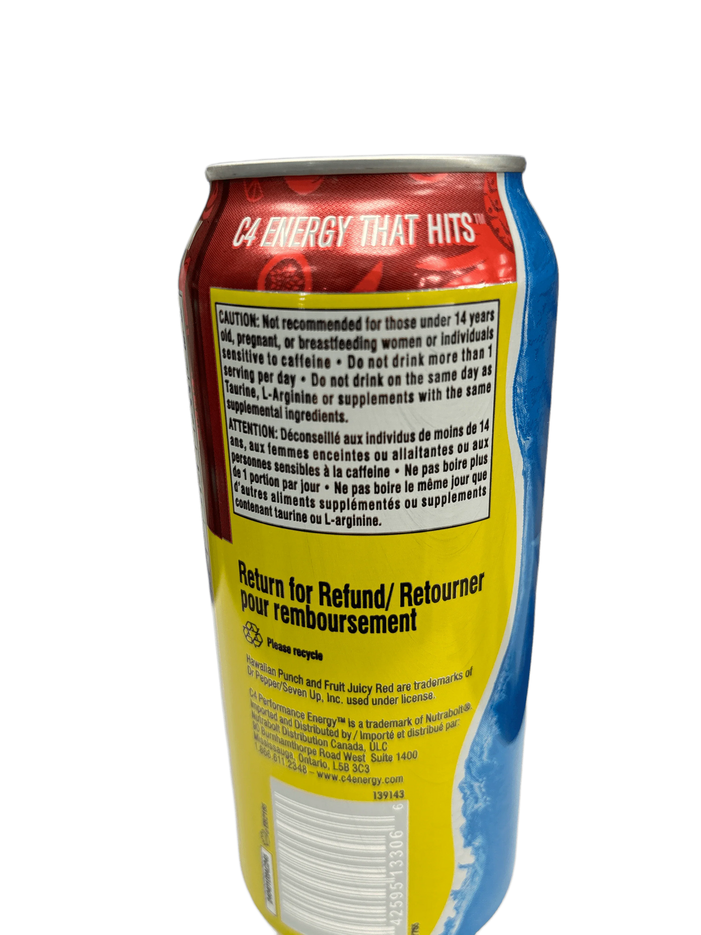 C4 Hawaiian Punch Fruit Juicy Red Energy Drink - Extreme Snacks