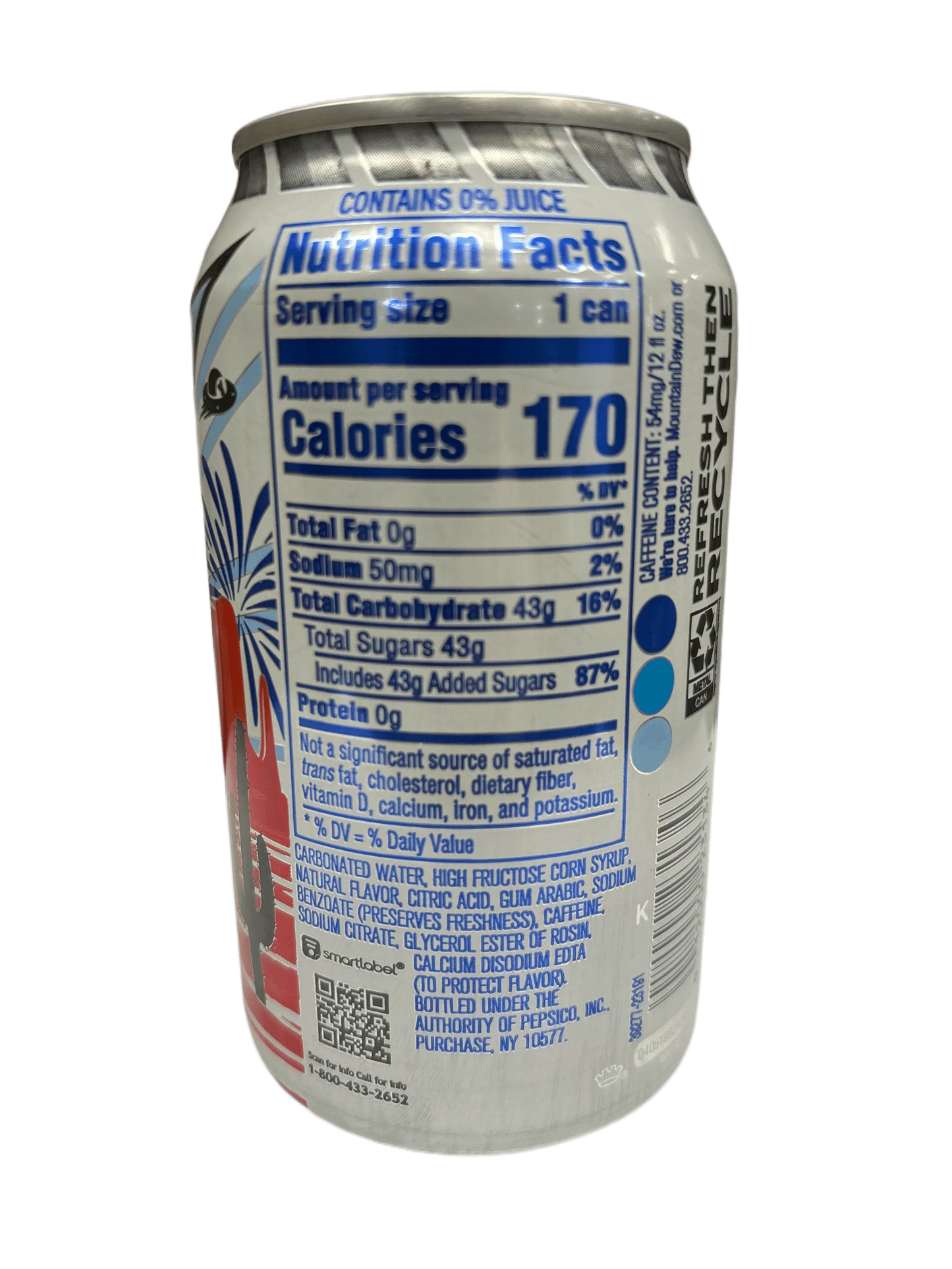Mountain Dew Freedom Fusion Can 355ML - Extreme Snacks