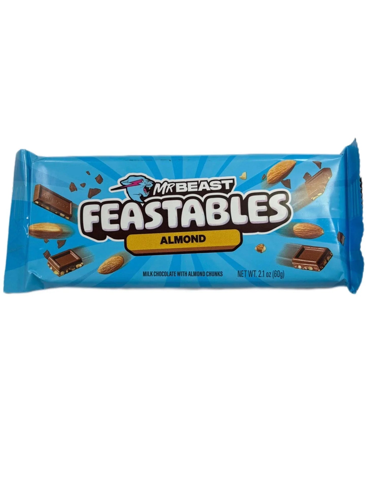 Mr. Beast Feastables Almond Chocolate Bar 60G New Design - Extreme Snacks