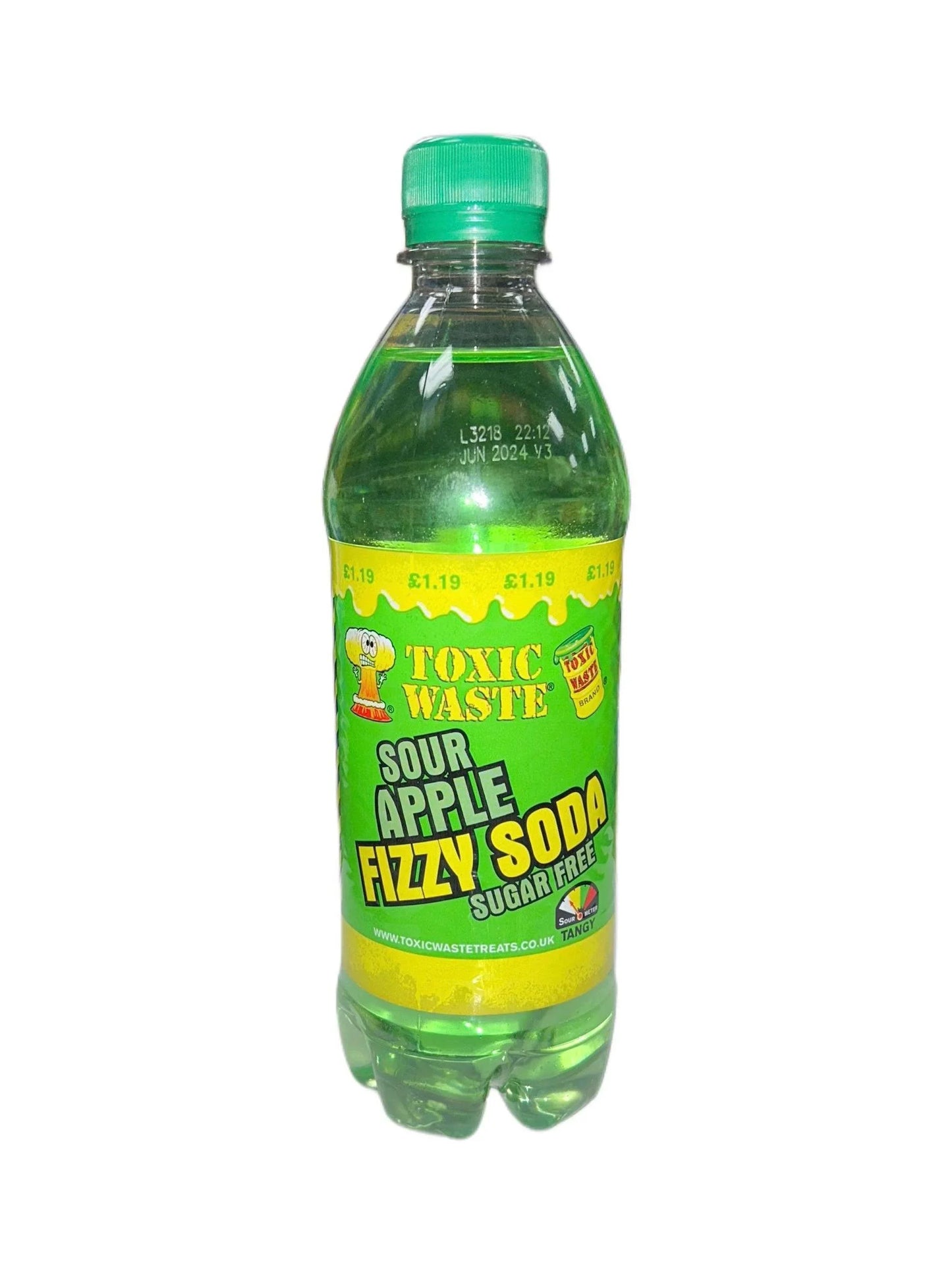 Toxic Waste Sour Apple Fizzy Soda Sugar Free - Extreme Snacks