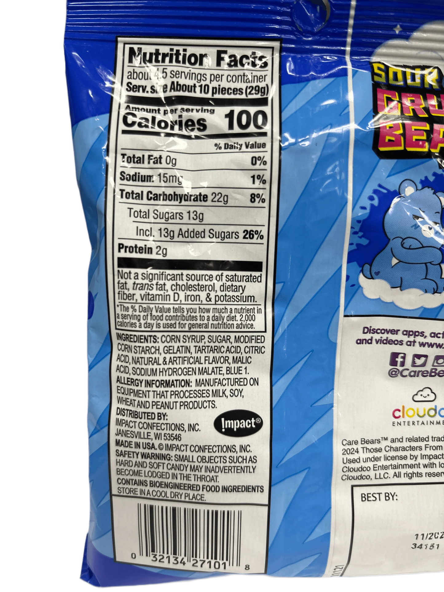 Warheads Care Bears Sour Grumpy Bears 4.5OZ - Extreme Snacks