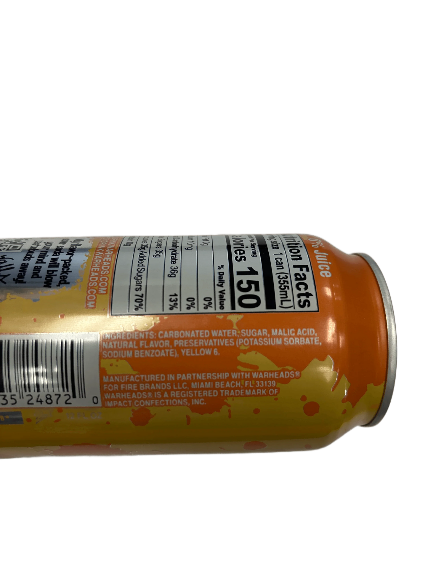 Warheads Sour! Peach Soda 12OZ - Extreme Snacks