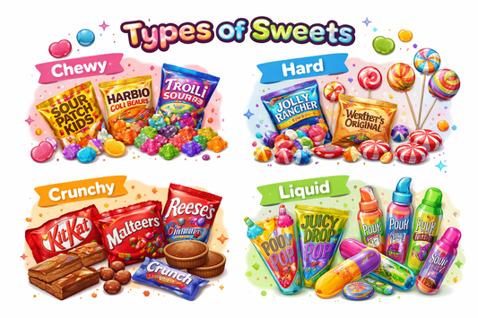 A Guide to Different Types of Sweets: Chewy, Hard, Crunchy, and Liquid Treats