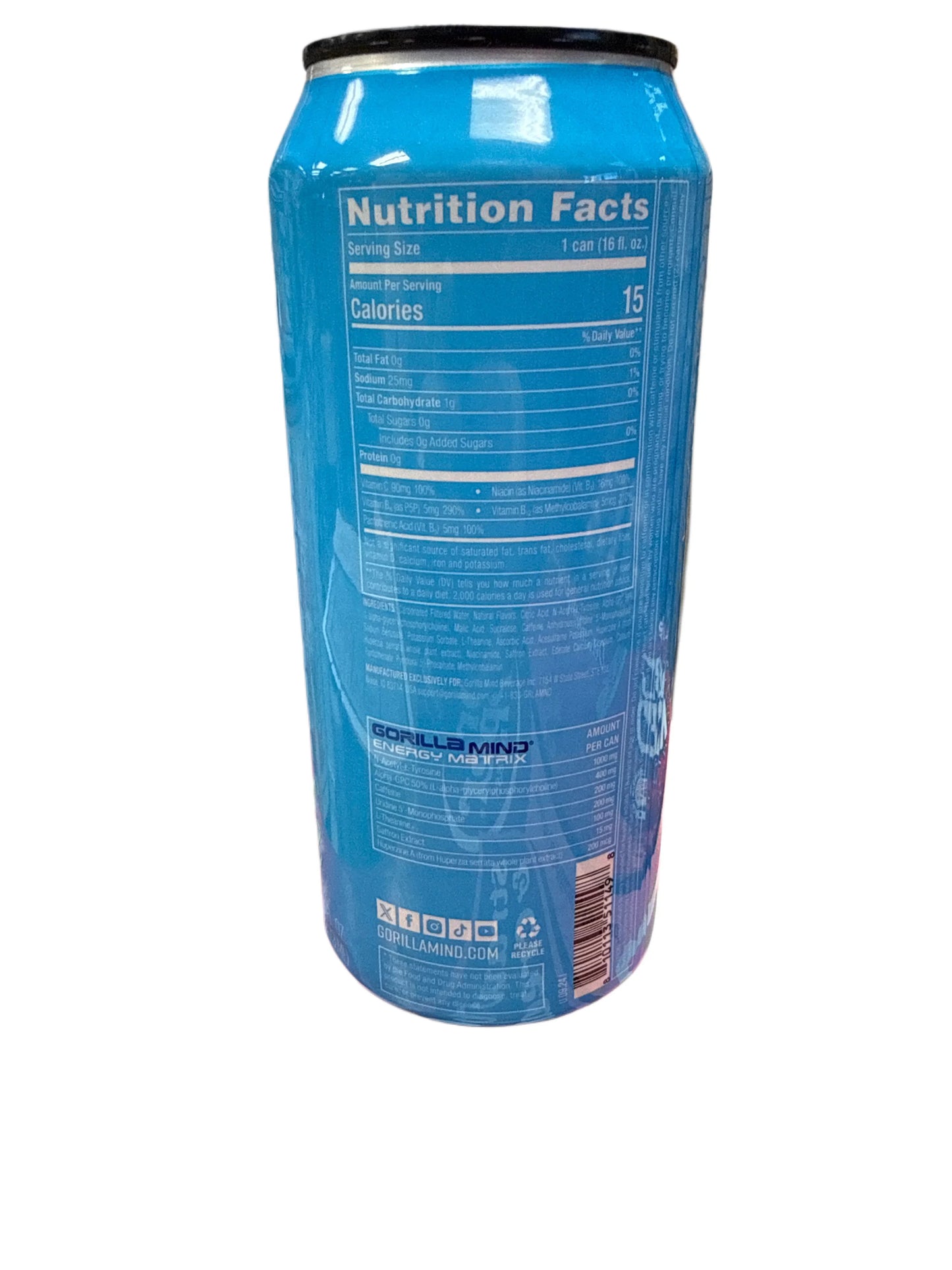 Gorilla Mind Blue Raspberry Energy Drink 473ML – International Edition