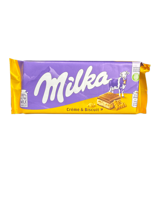 Milka Creme And Biscuit Filled Chocolate 100G - Romania Edition