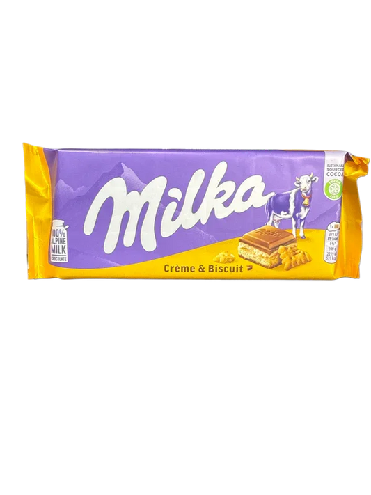 Milka Creme And Biscuit Filled Chocolate 100G - Romania Edition
