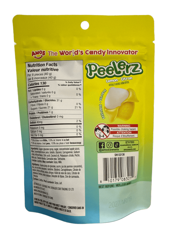 Peelerz Lemon Gummy Candy 170G - U.S Edition