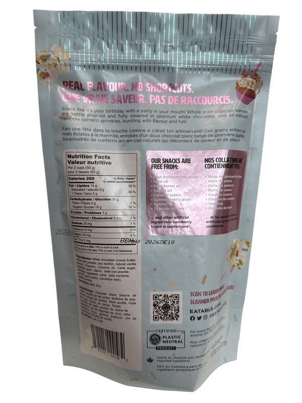 Eatable Birthday Cake Pops Popcorn 125G - Canadian Edition