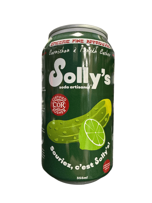 Solly's Limited Edition Kosher Dill And Lime Prebiotic Soda 355ML - Canadian Edition