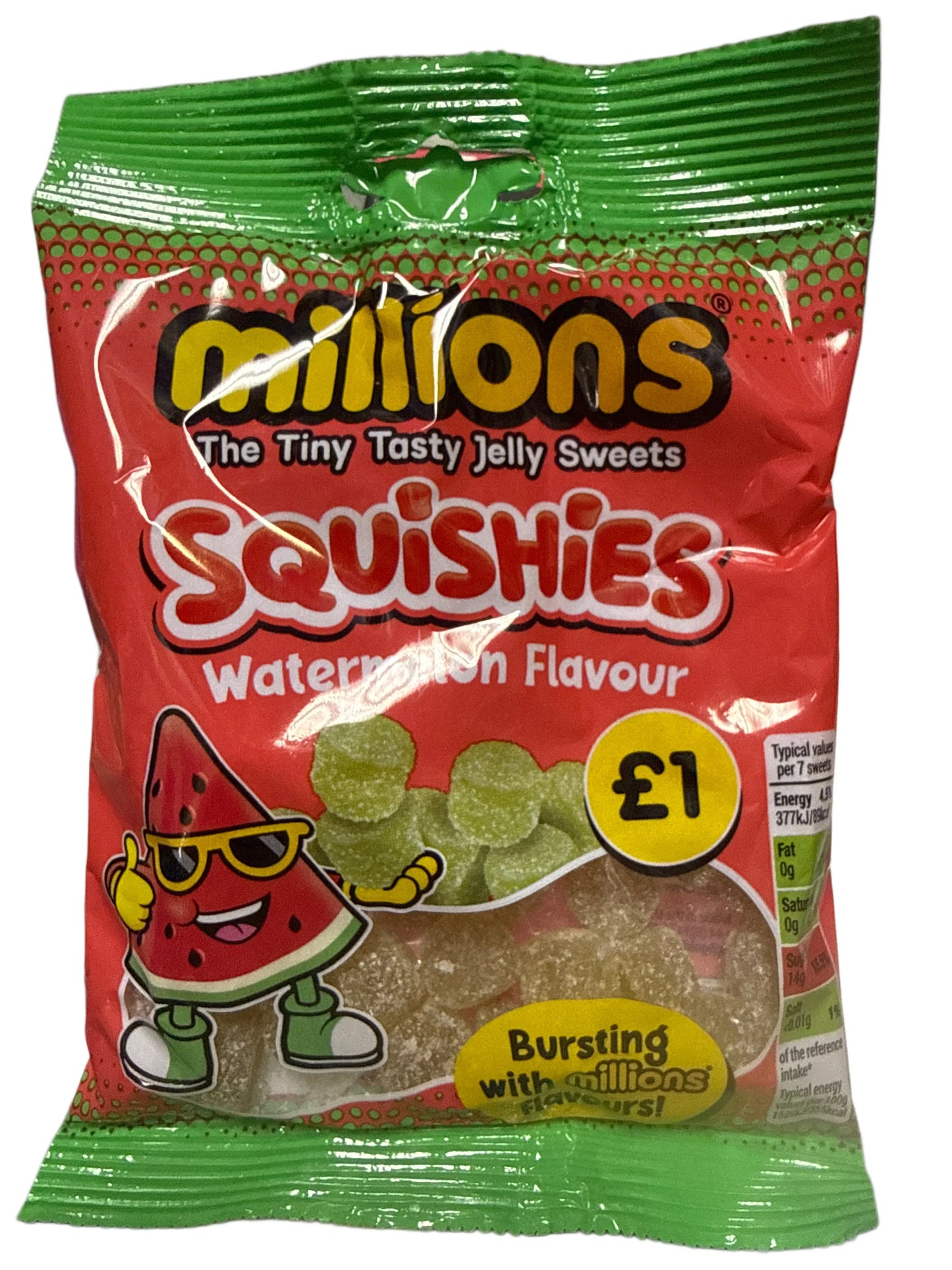 Millions Squishies Watermelon Flavor 100G - U.K Edition