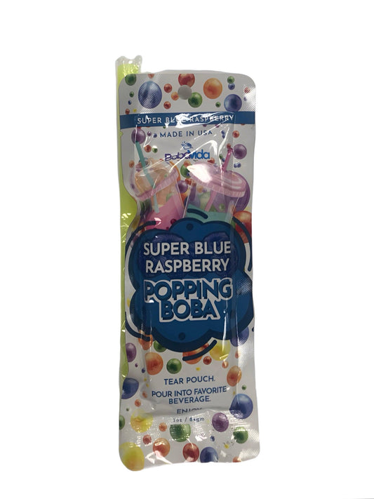 BobaVida Super Blue Raspberry Popping Boba Pouch (84g) - Extreme Snacks