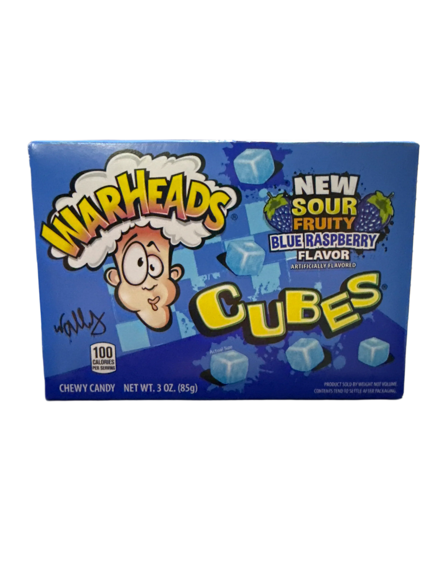 Warheads Sour Blue Raspberry Cubes 85G - U.S Edition