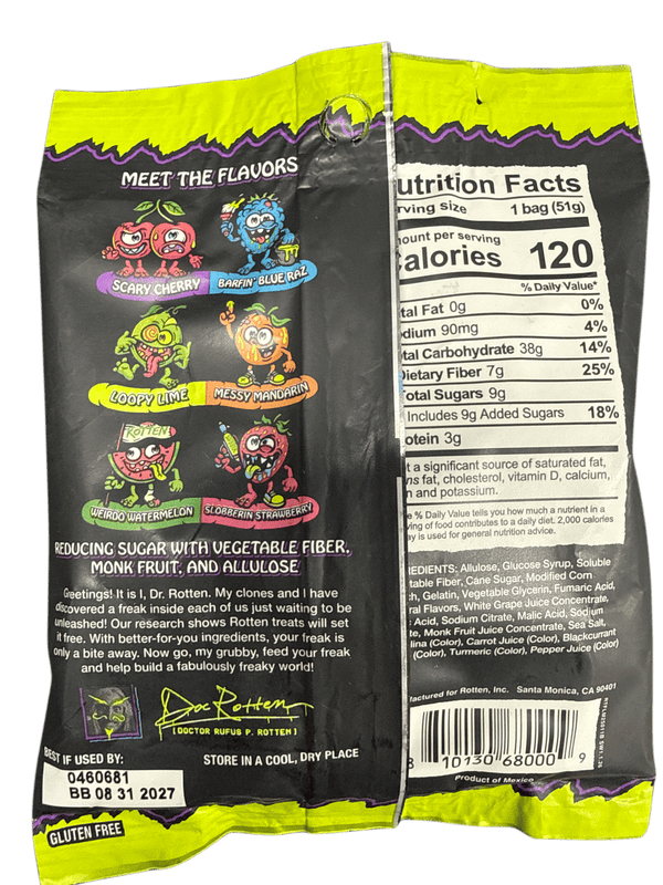 Rotten Sour Gummy Worms 51G - U.S Edition