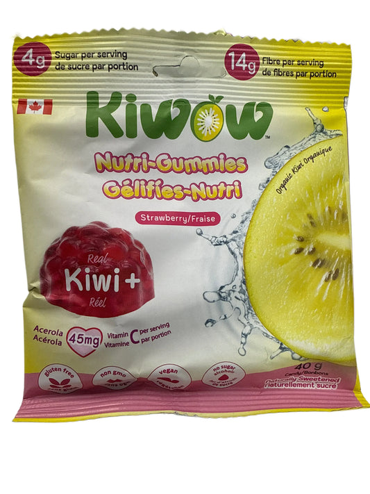 Kiwow Nutri-Gummies Kiwi And Strawberry Flavour 40G - Canadian Edition