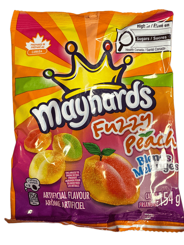 Maynards Fuzzy Peach Blends Gummy Candy 154G - Canadian Edition