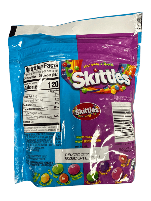 Skittles Gummies Wild Berry + Tropical Flavor 255.2G - U.S Edition